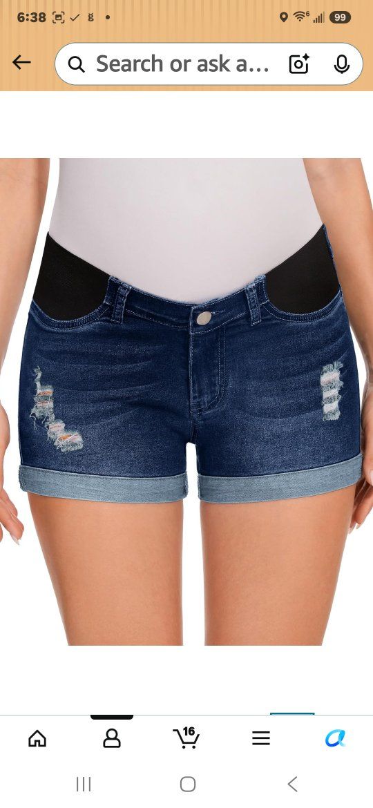 Maternity Jean Denim Shorts Medium