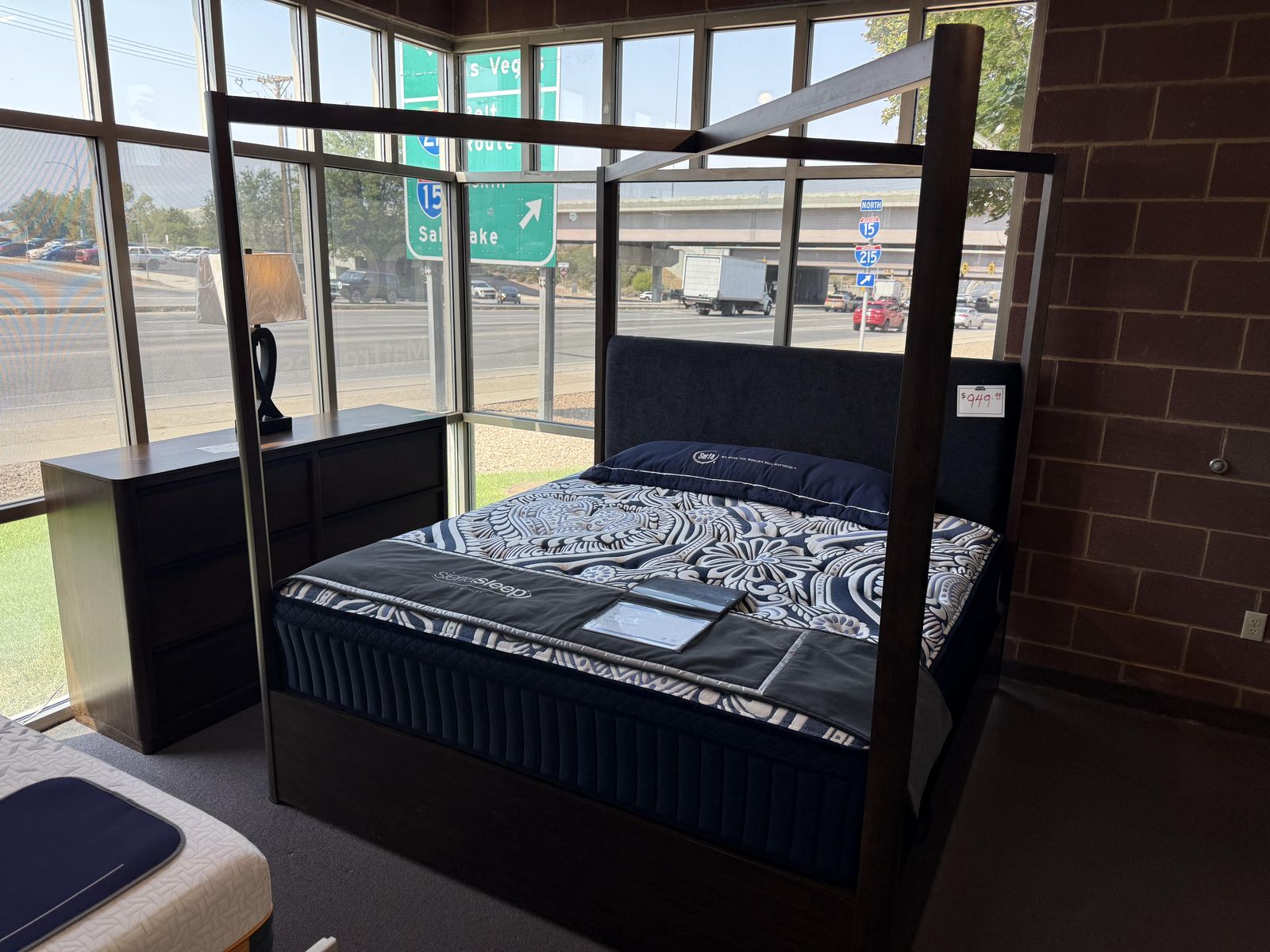 Last one! Dilenno Brown King Bedroom Set - Bed frame and Dresser Only - Bedroom Furniture - Action Home Furniture