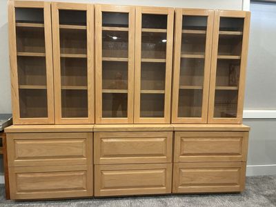Bookshelves and Drawers—Light Oak