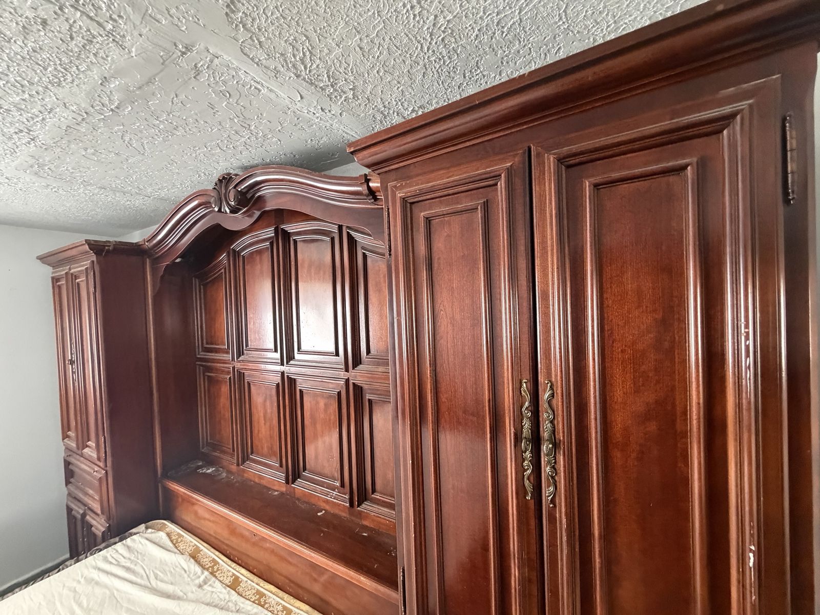 Real Cherrywood bed set vanity