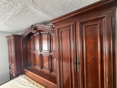 Real Cherrywood bed set vanity