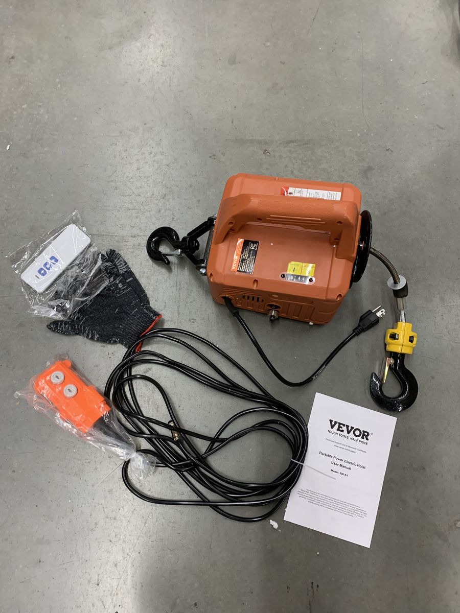 SKYSHALO 1100 lbs. Electric Hoist Winch with 3 Control Methods Electric Chain Hoist 25 ft. Lifting Height for Lifting Towing