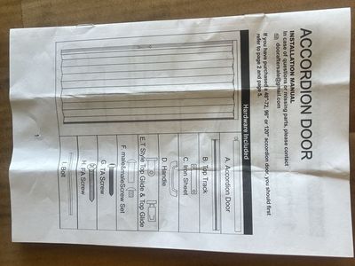 White and a black one Accordion Folding Door Kit with Installation Hardware