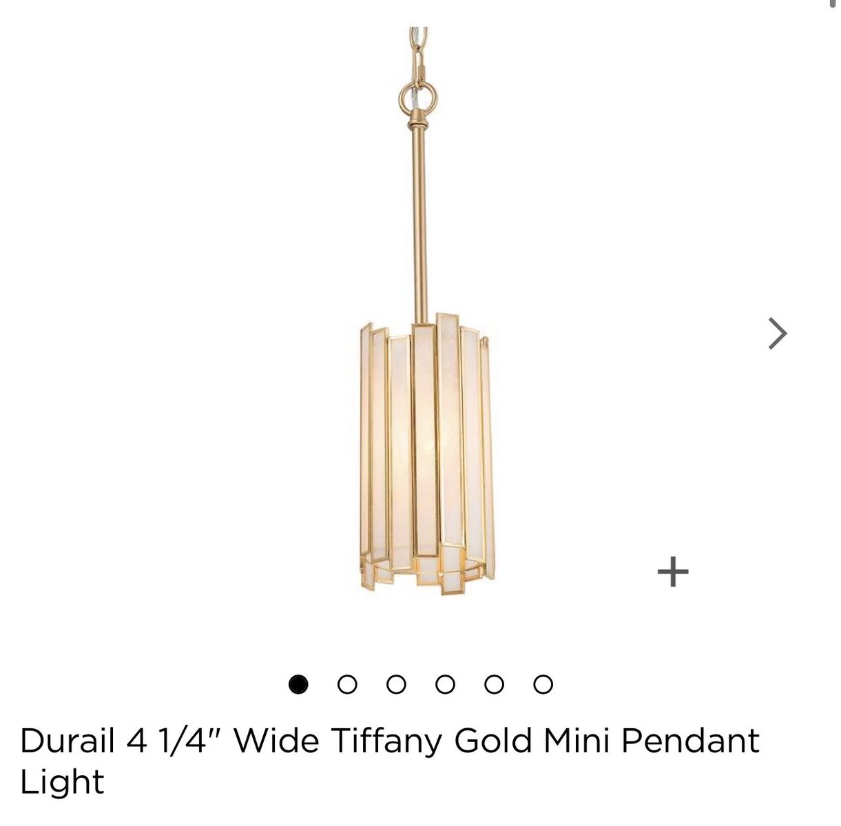 Wide Tiffany Gold Mini Pendant Light