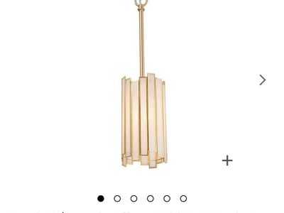 Wide Tiffany Gold Mini Pendant Light