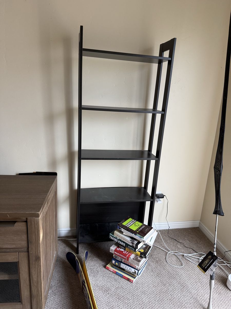 Ikea Black 4-Shelf Ladder Bookshelf