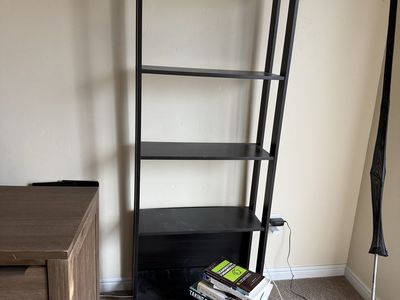 Ikea Black 4-Shelf Ladder Bookshelf