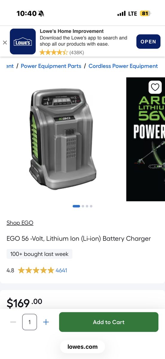 Ego Battery And Charger