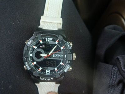 Kenneth Cole Reaction Sport Analog-Digital Watch with White Band