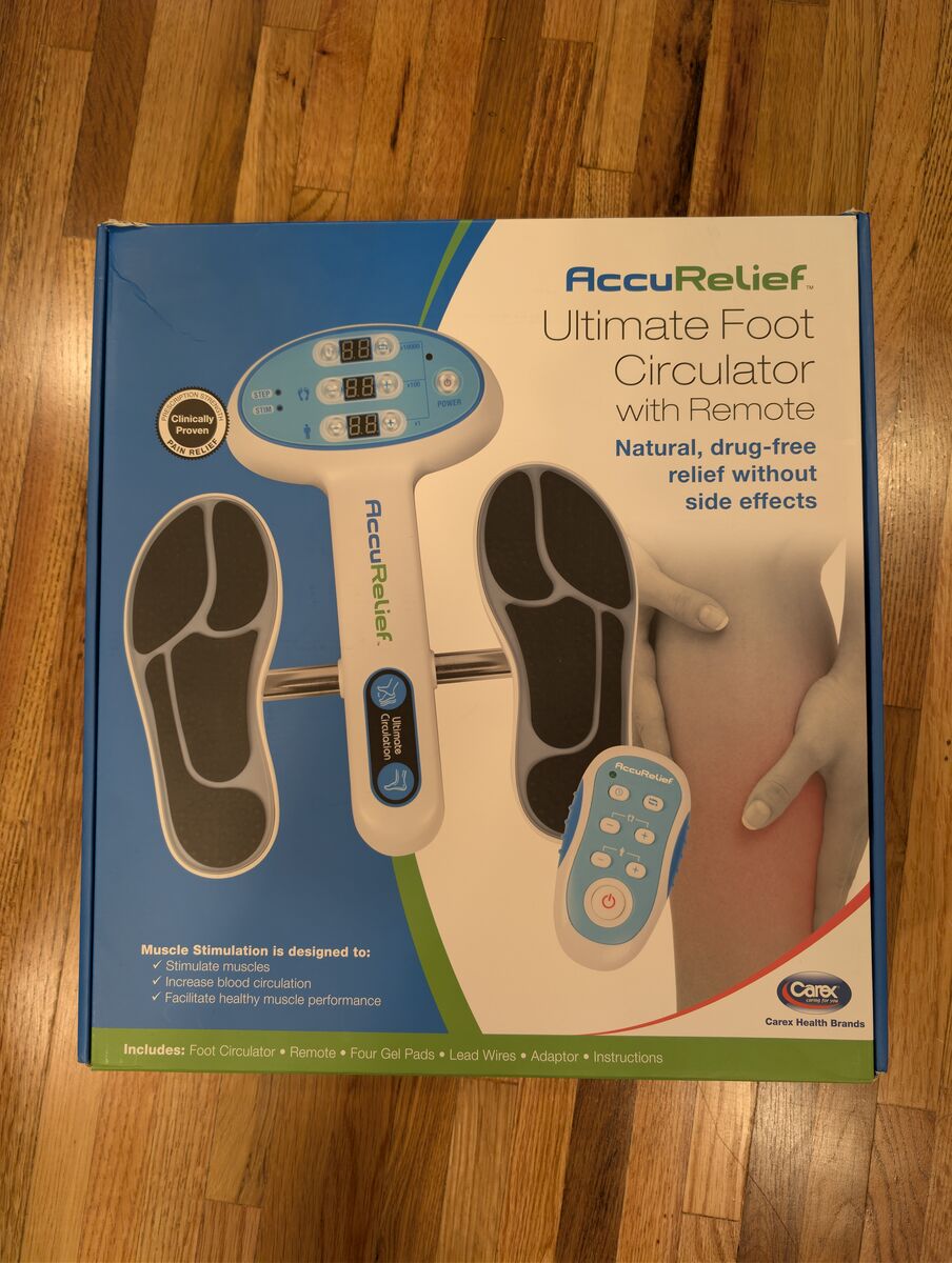 Foot circulator for neuropathy, swelling, pain relief - EMS stimulator