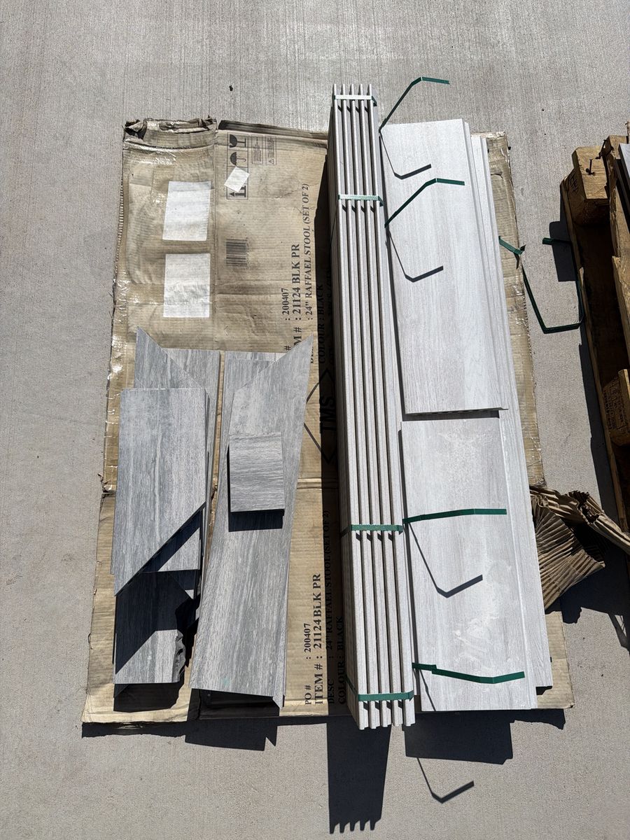 Tanzite ceramic decking scraps and planks