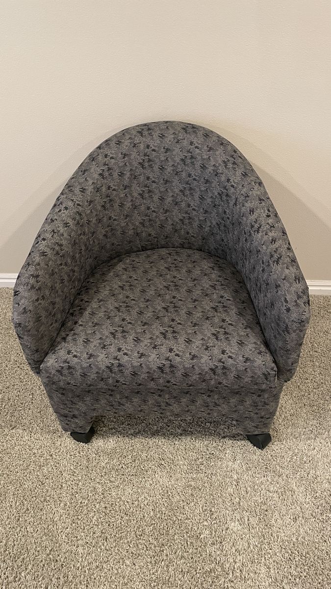 Accent Chair Upholstered Barrel Chair Gray Pattern