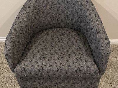 Accent Chair Upholstered Barrel Chair Gray Pattern