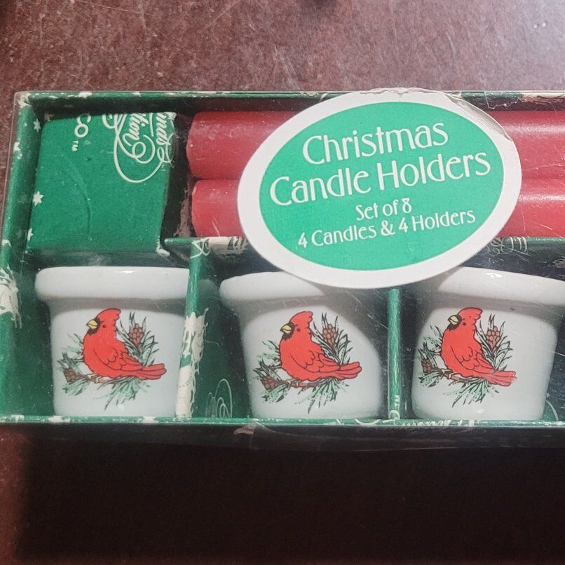 enesco Chrismas candle set.1985