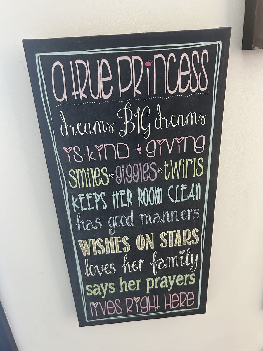 True Princess” Inspirational Girls Room Canvas Art