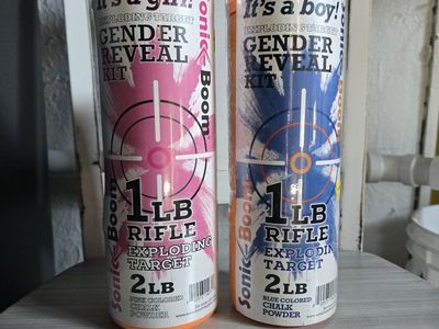 Sonic Boom Exploding Target Gender Reveal Kit - 1lb Rifle Exploding Target (Pink & Blue)