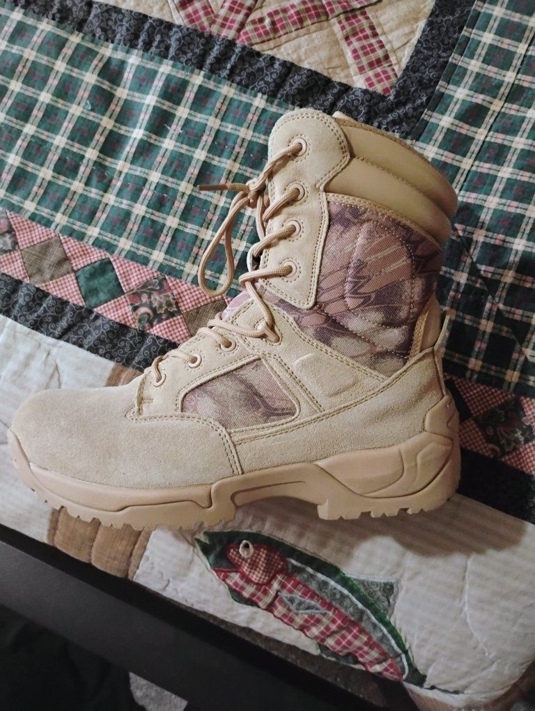 RESPONSE W Tactical Boots Men's Size 11 Desert Tan Camo Side Zip Work Hiking