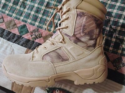 RESPONSE W Tactical Boots Men's Size 11 Desert Tan Camo Side Zip Work Hiking