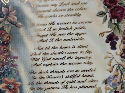 Bradford Exchange "Tapestry of My Life" Janene Grende 2002 Decorative Wall Plate, Fabric of Life