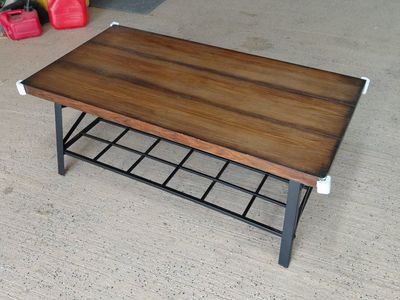Modern Wood & Metal Coffee Table with Storage Shelf - Versatile Living Room Furniture