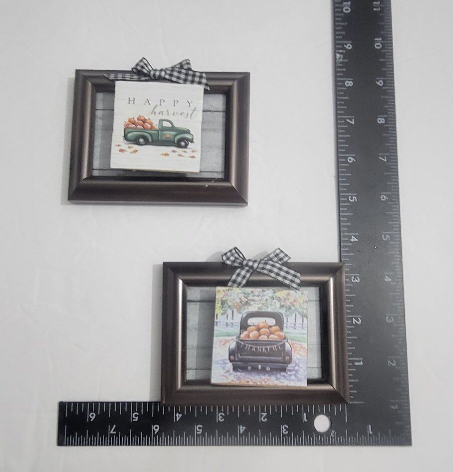 Small signs, fabric squares