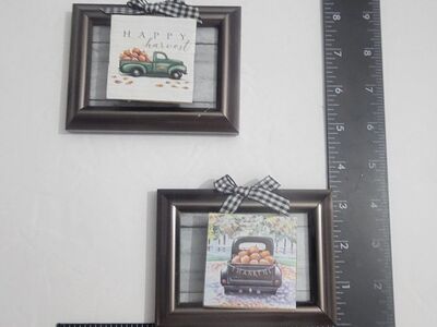 Small signs, fabric squares