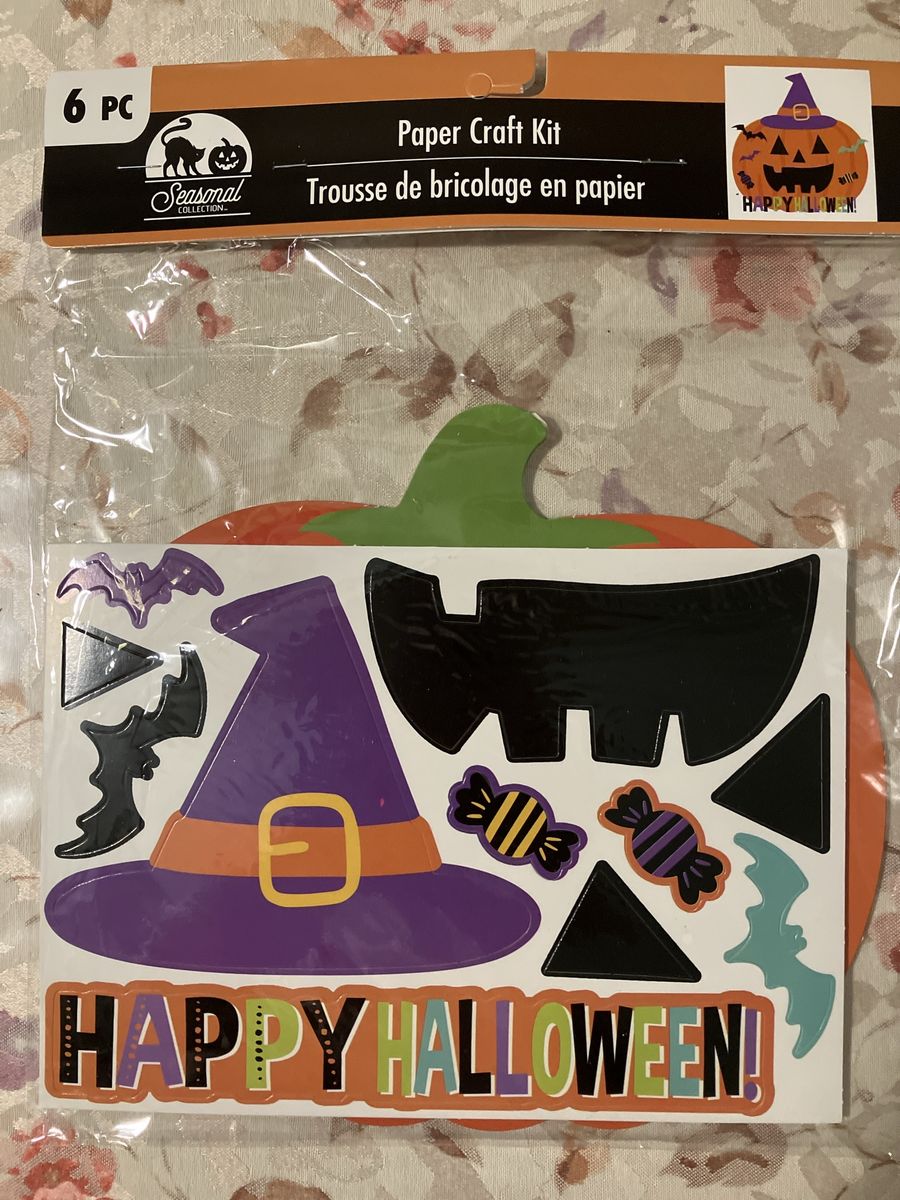 Seasonal Collection Halloween Pumpkin Paper Craft Kit 6 Piece Set