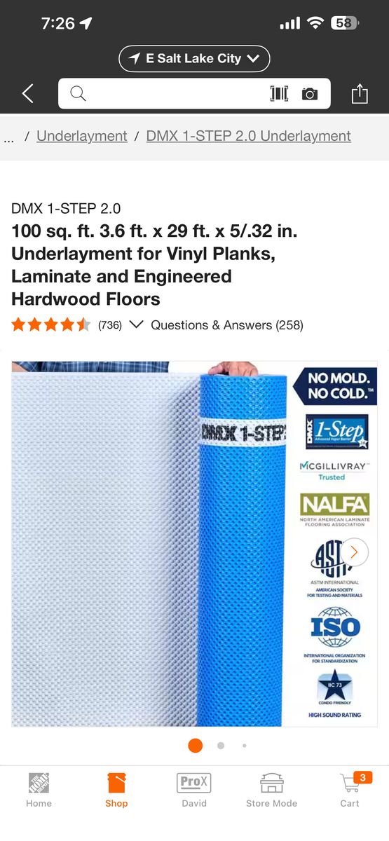 DMX 1-step LVP / Vinyl Flooring Underlayment