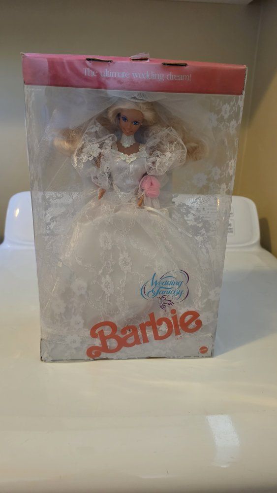 Vintage 1989 Wedding Fantasy Barbie Doll - Never Removed From Box, White Gown