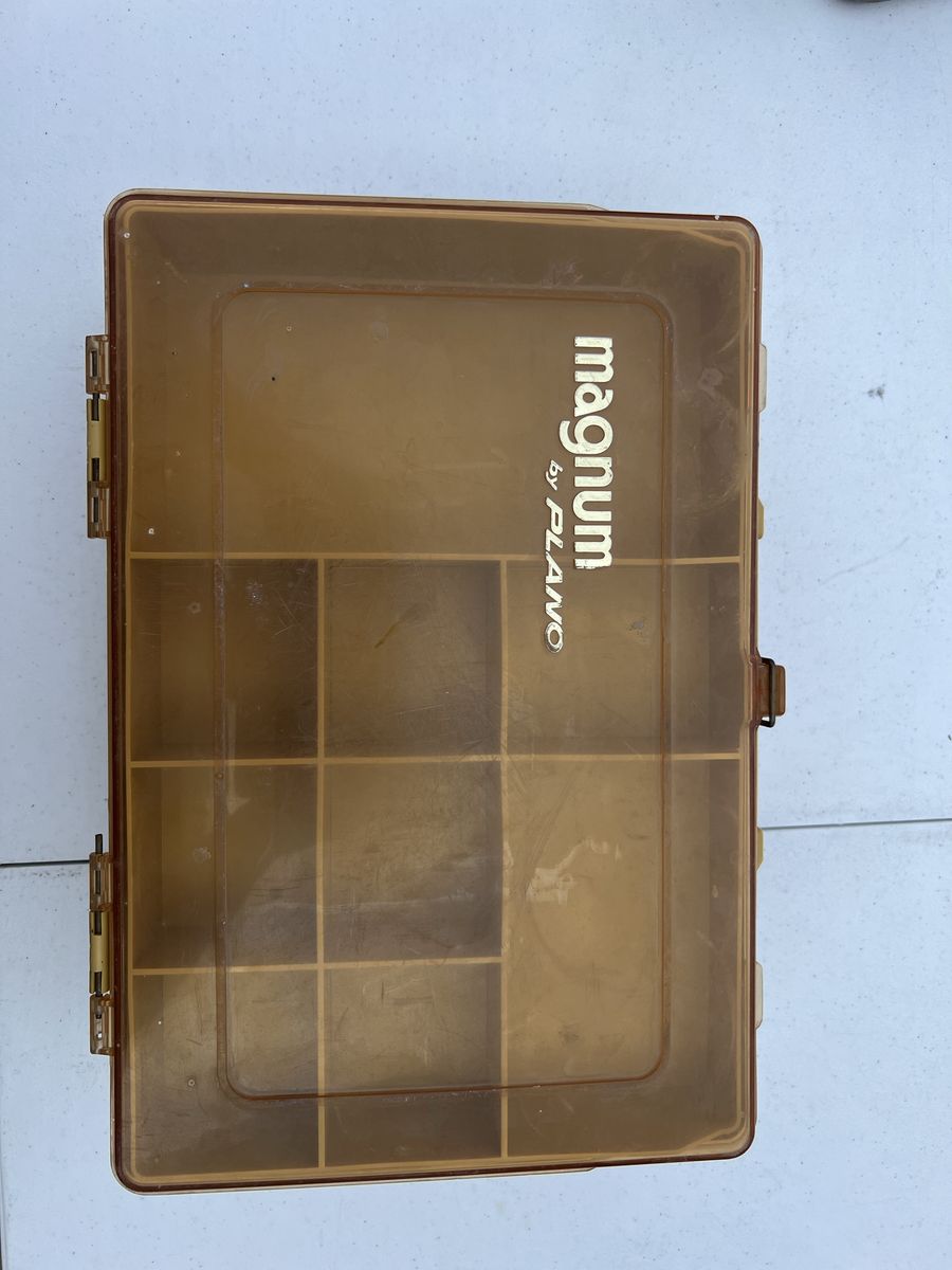 Vintage Magnum by Plano Amber Plastic Fishing Tackle Utility Box