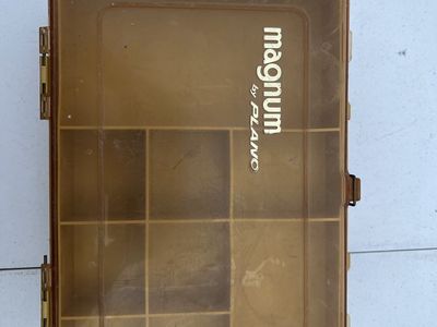 Vintage Magnum by Plano Amber Plastic Fishing Tackle Utility Box