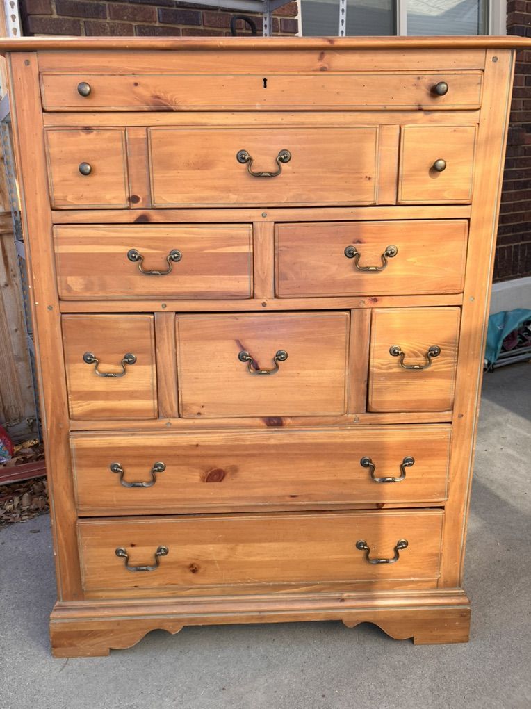 Solid Wood Tallboy Dresser