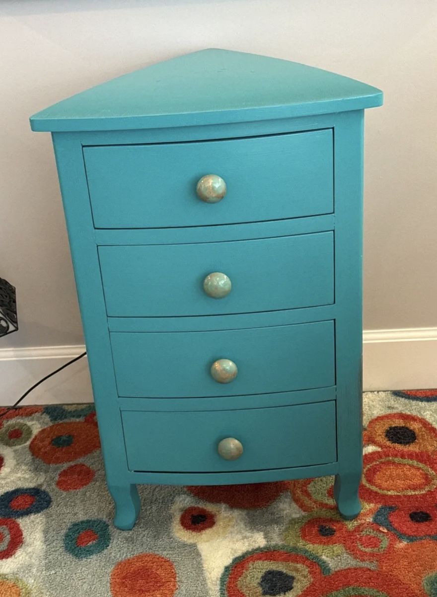 Painted Corner Table with drawers