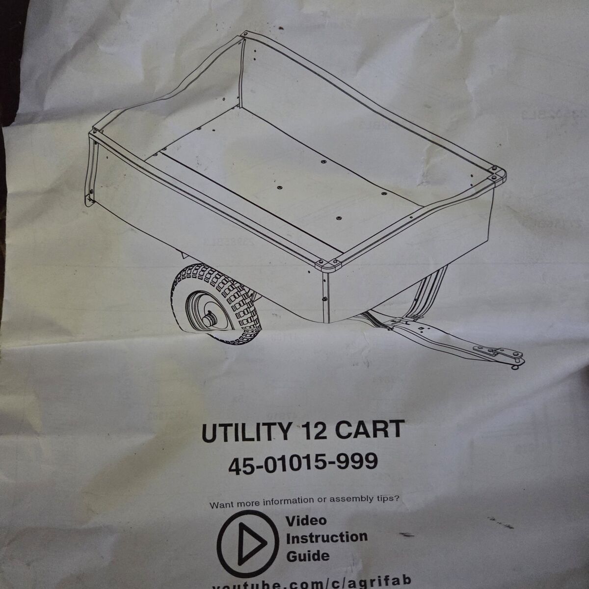 agriFab utility dump cart 750 lbs capacity