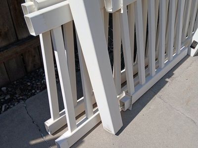 White Vinyl Porch Railing Panels and Posts Lot