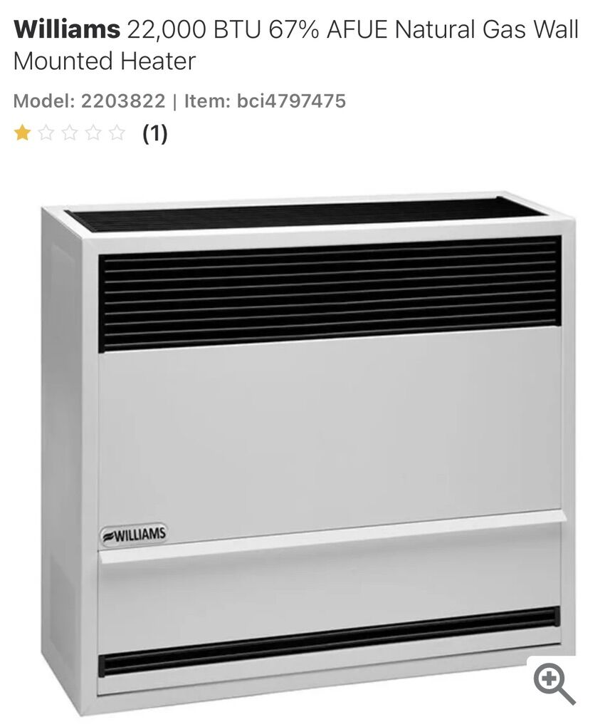 Williams 22,000 Btu Direct Vent Wall Heater