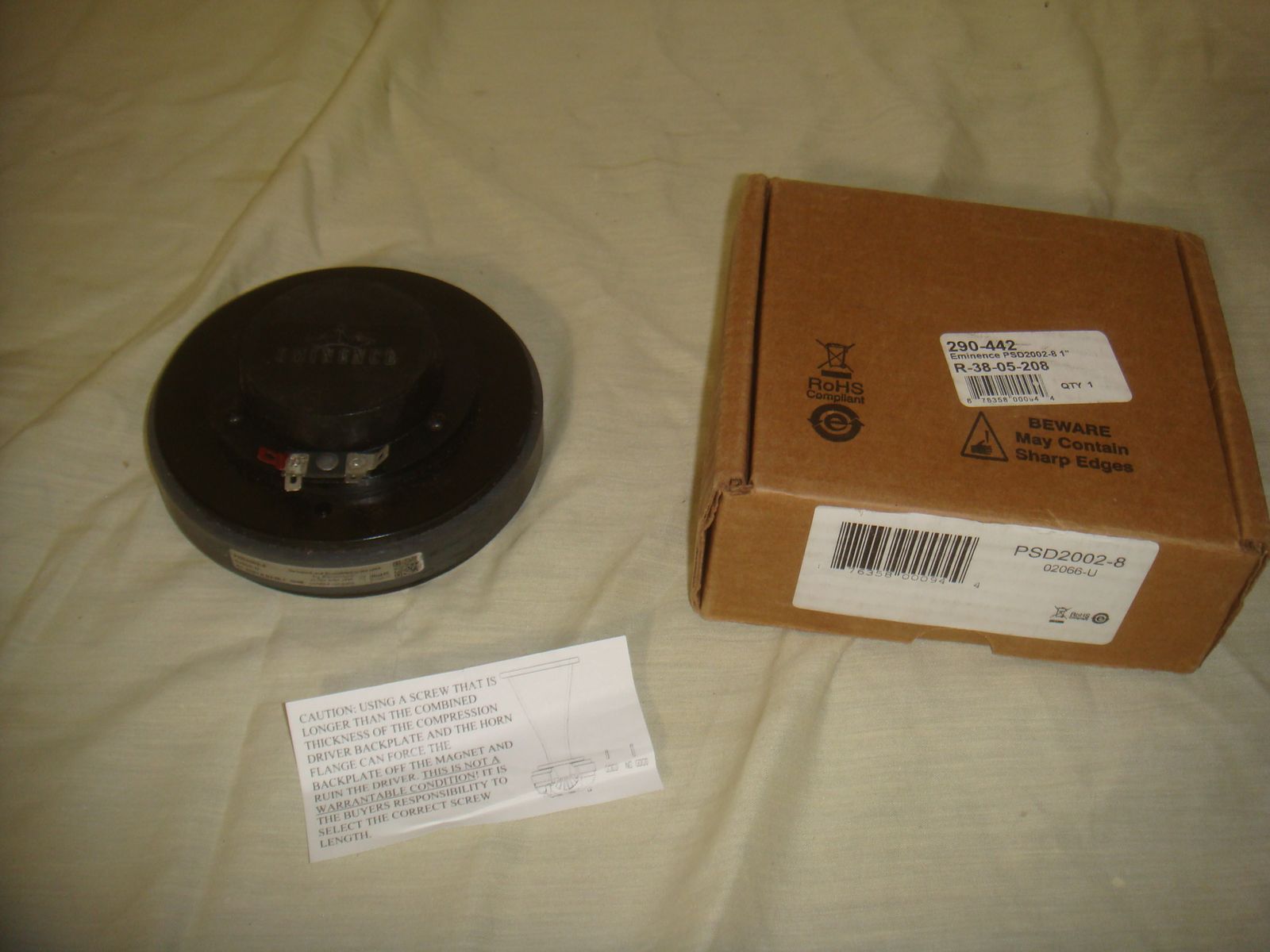 EMINENCE PSD2002-8 1" THROAT SIZE 8 OHM HIGH FREQUENCY TYPE II COMPRESSION DRIVER