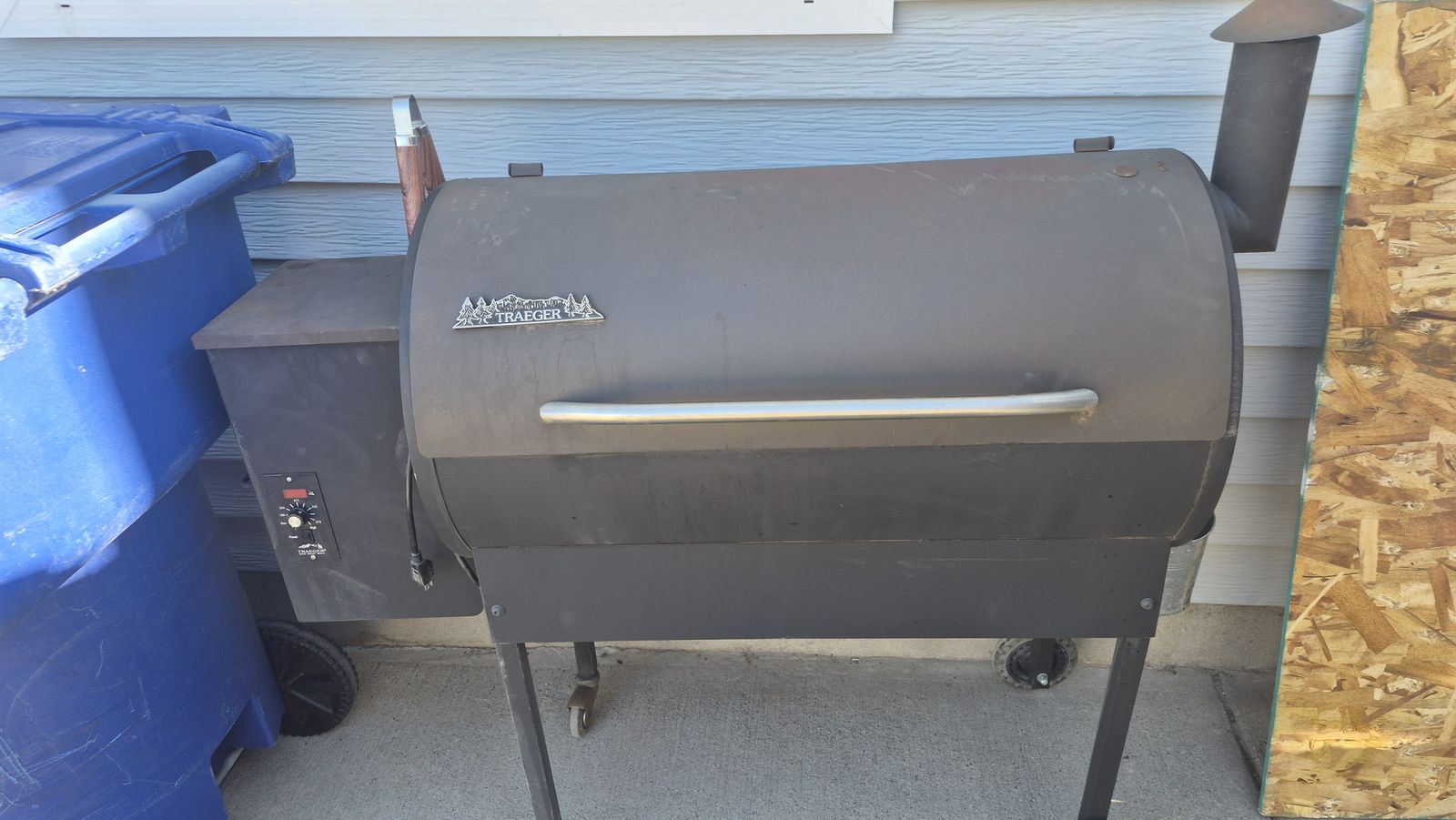 Traeger electric smoker.