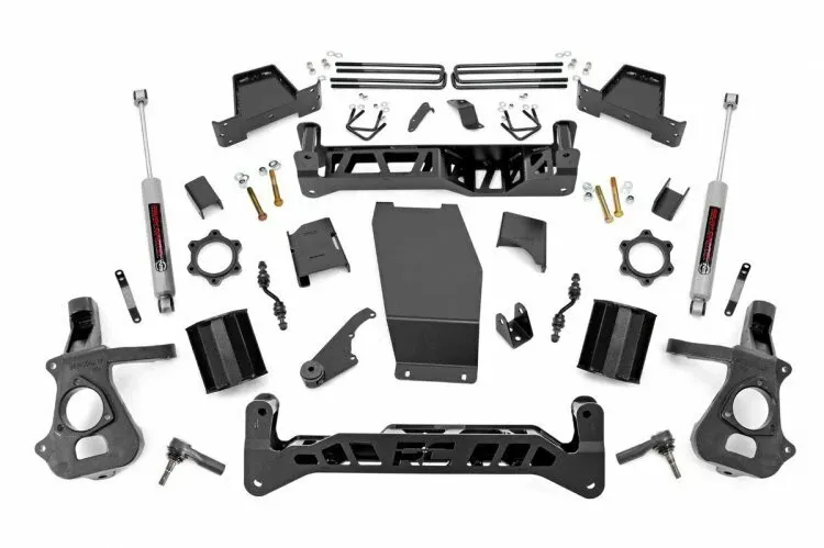 Rough Country 7" Lift Kit N3 Shocks for 14-18 Silverado Sierra 1500 4WD Alum/Stm