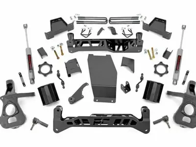 Rough Country 7" Lift Kit N3 Shocks for 14-18 Silverado Sierra 1500 4WD Alum/Stm