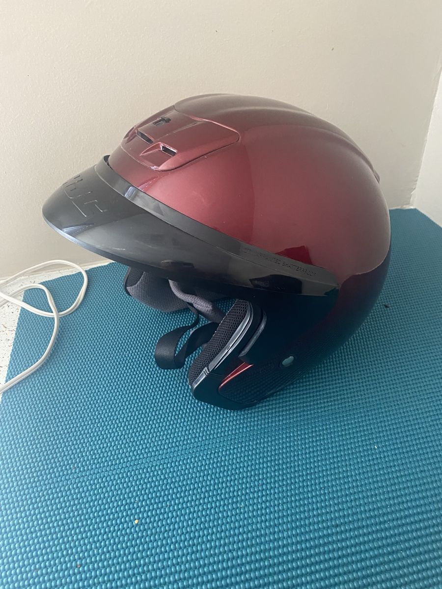 HJC Open Face Motorcycle Helmet Maroon Red DOT Approved  Size. XXL. 64 cm