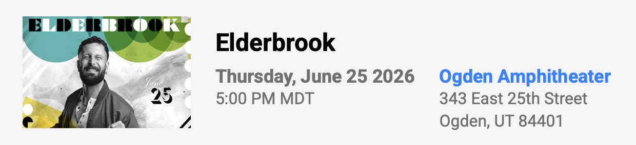 Elderbrook VIP Tickets (1-2 tickets) - SOLD OUT