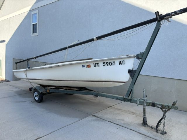 Used Small Sailboat with Trailer - White Hull, needs some TLC