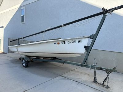 Used Small Sailboat with Trailer - White Hull, needs some TLC