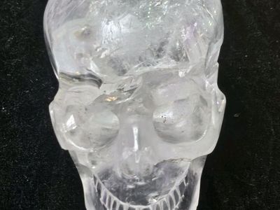  Large Clear Quartz Crystal Skull Carving 5" Healing Rock Crystal Sphere Head