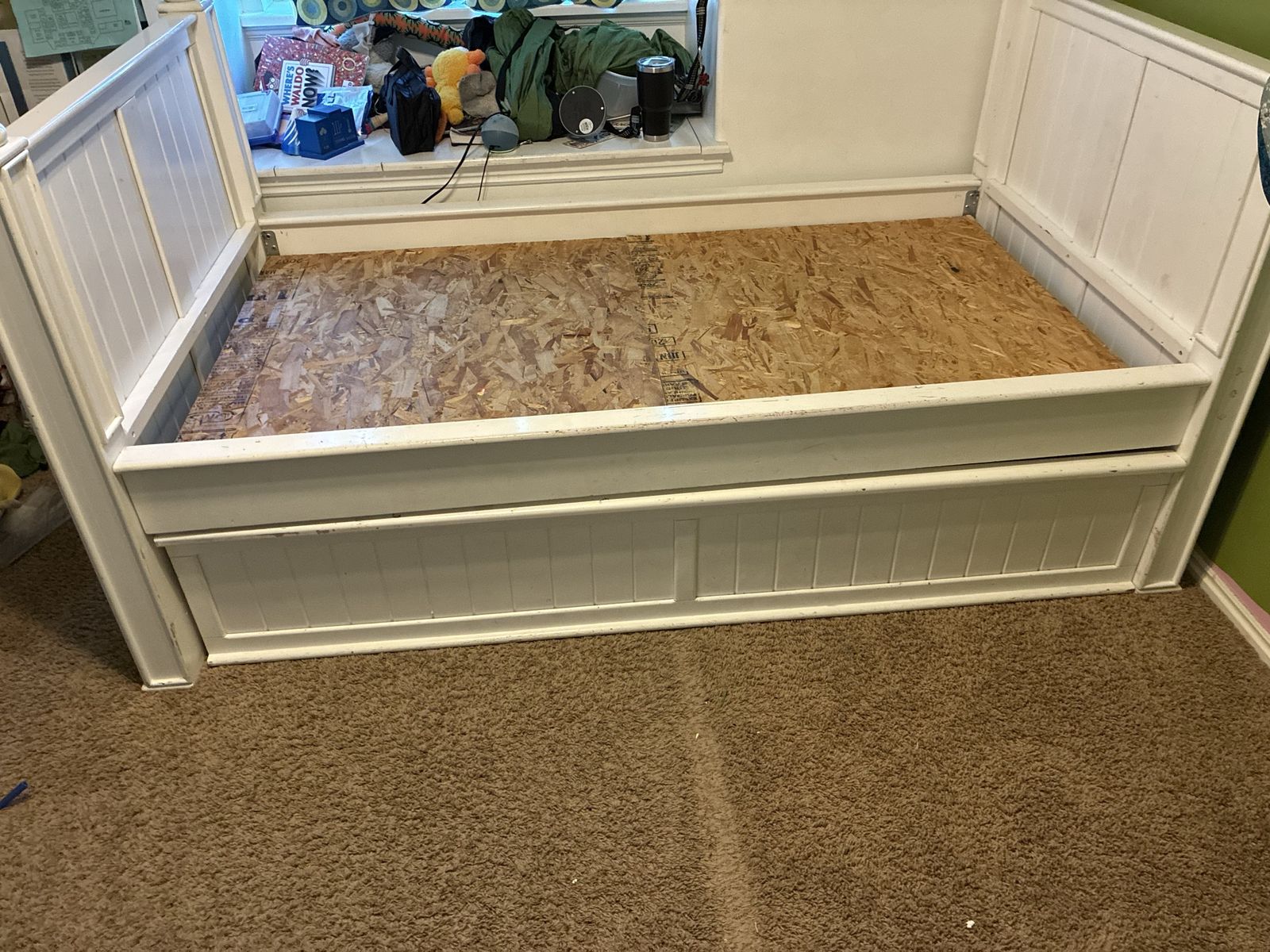 Twin bed frame with trundle