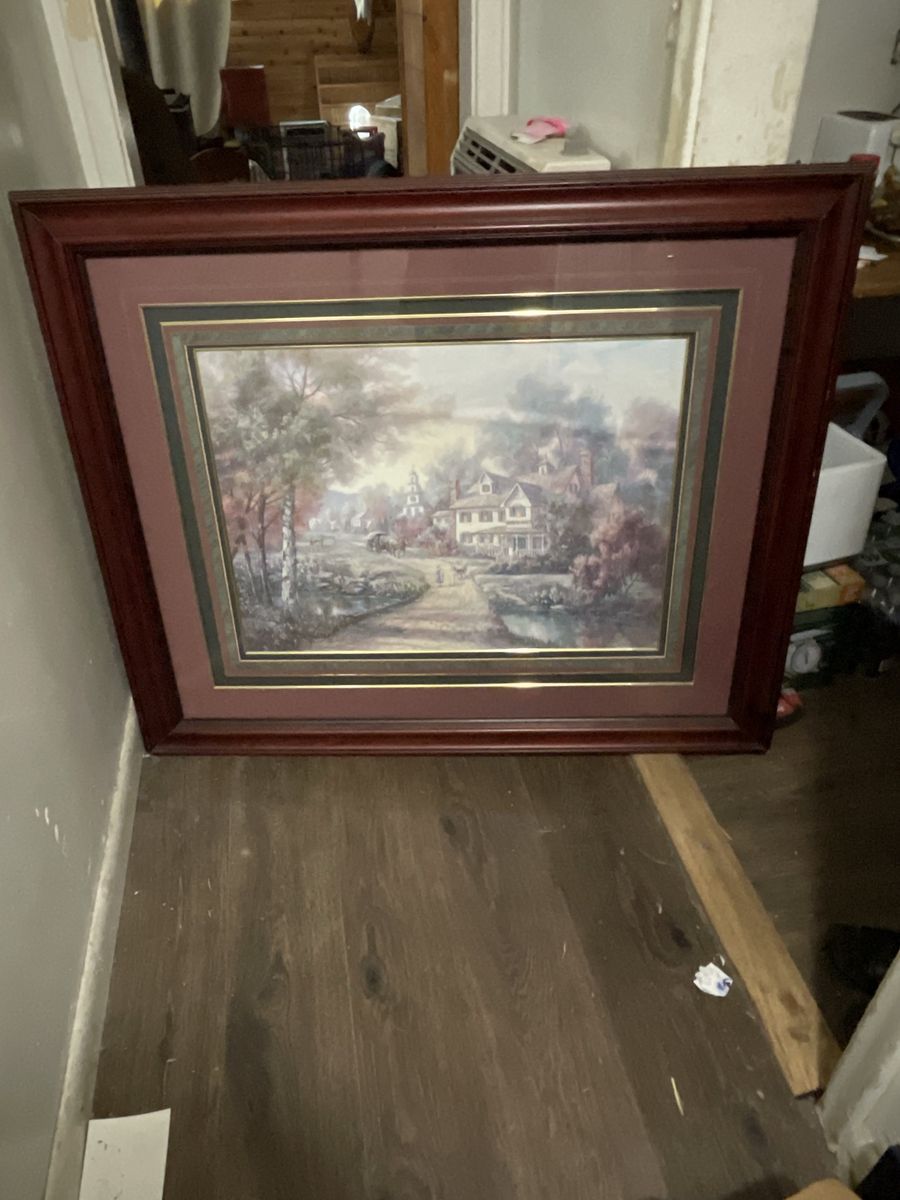 Framed Picture of the Hamlet of Coverdale in Oak Wooden Frame