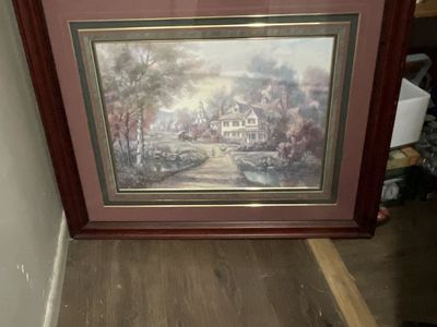Framed Picture of the Hamlet of Coverdale in Oak Wooden Frame