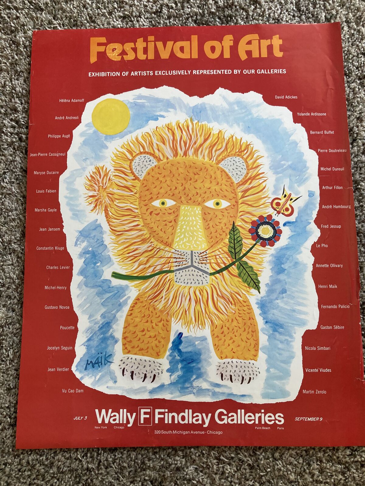 Exibition Poster - Festival of Art - 26x20 Wally Finlay Gallery