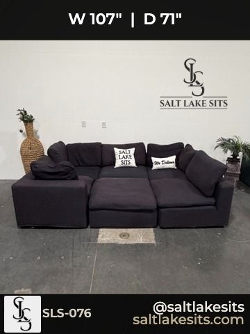 Purple Cloud Sectional Sofa Couch Ottoman